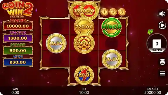 Bonus Game mit 3 Respins Coin Win 2 Slot