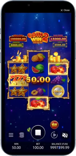 Coin Win 2 Gewinn mit 50 Euro